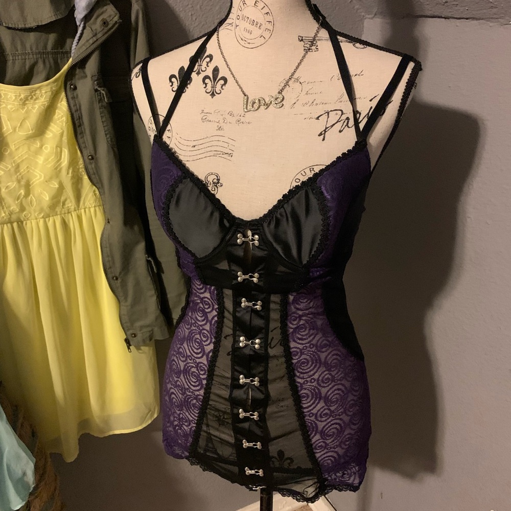 Black and purple lingerie